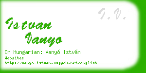 istvan vanyo business card